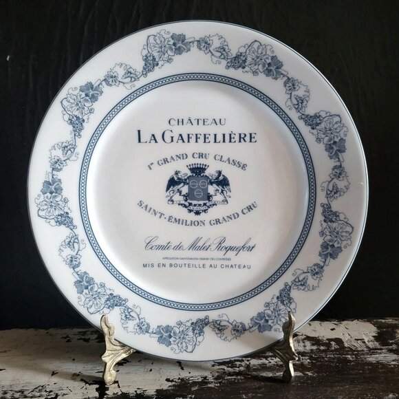 Vtg Porcelaine de Limoges Cote Table French Vineyard Plate Château La Gaffelière - Picture 1 of 6